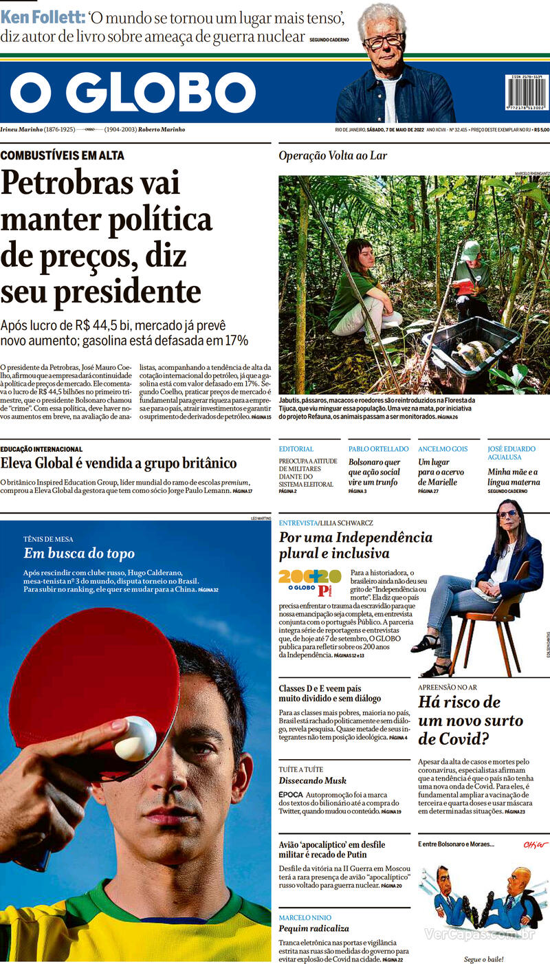 Jornal O Globo on X: Capa da edição desta terça-feira; confira