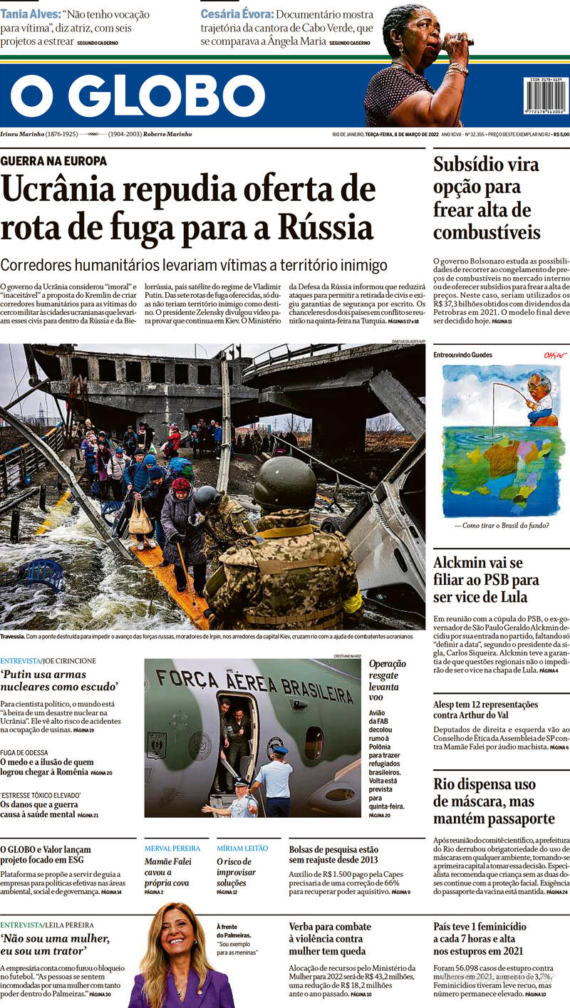 Jornal O Globo on X: Capa da edição desta terça-feira; confira