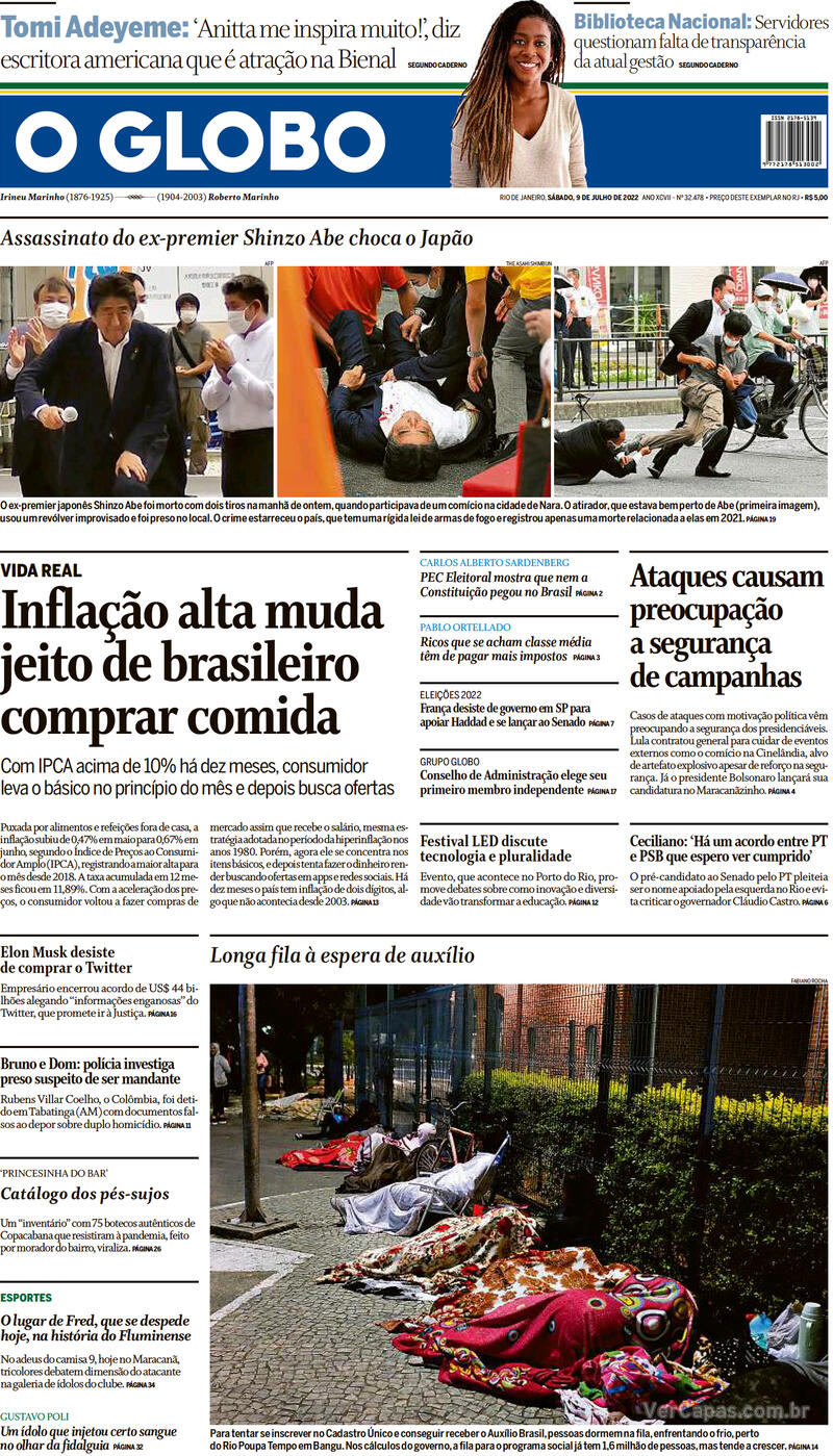 Capa O Globo Quinta 1 De Agosto De 2019 2138