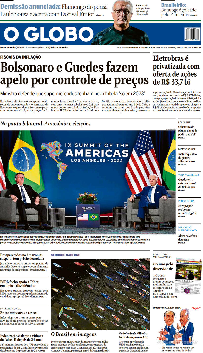 Jornal O Globo on X: Capa da edição desta terça-feira; confira