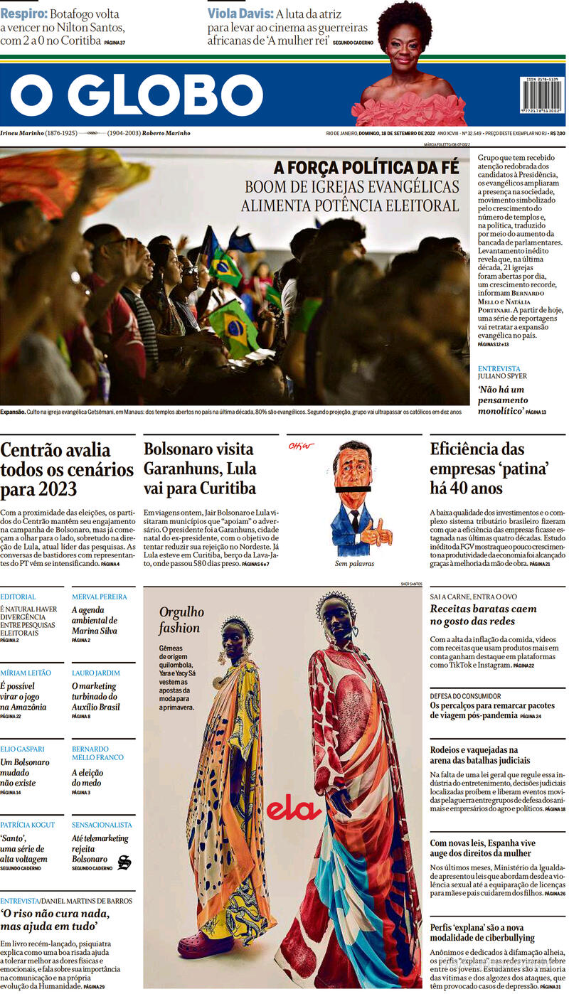 Jornal O Globo on X: Capa da edição desta terça-feira; confira