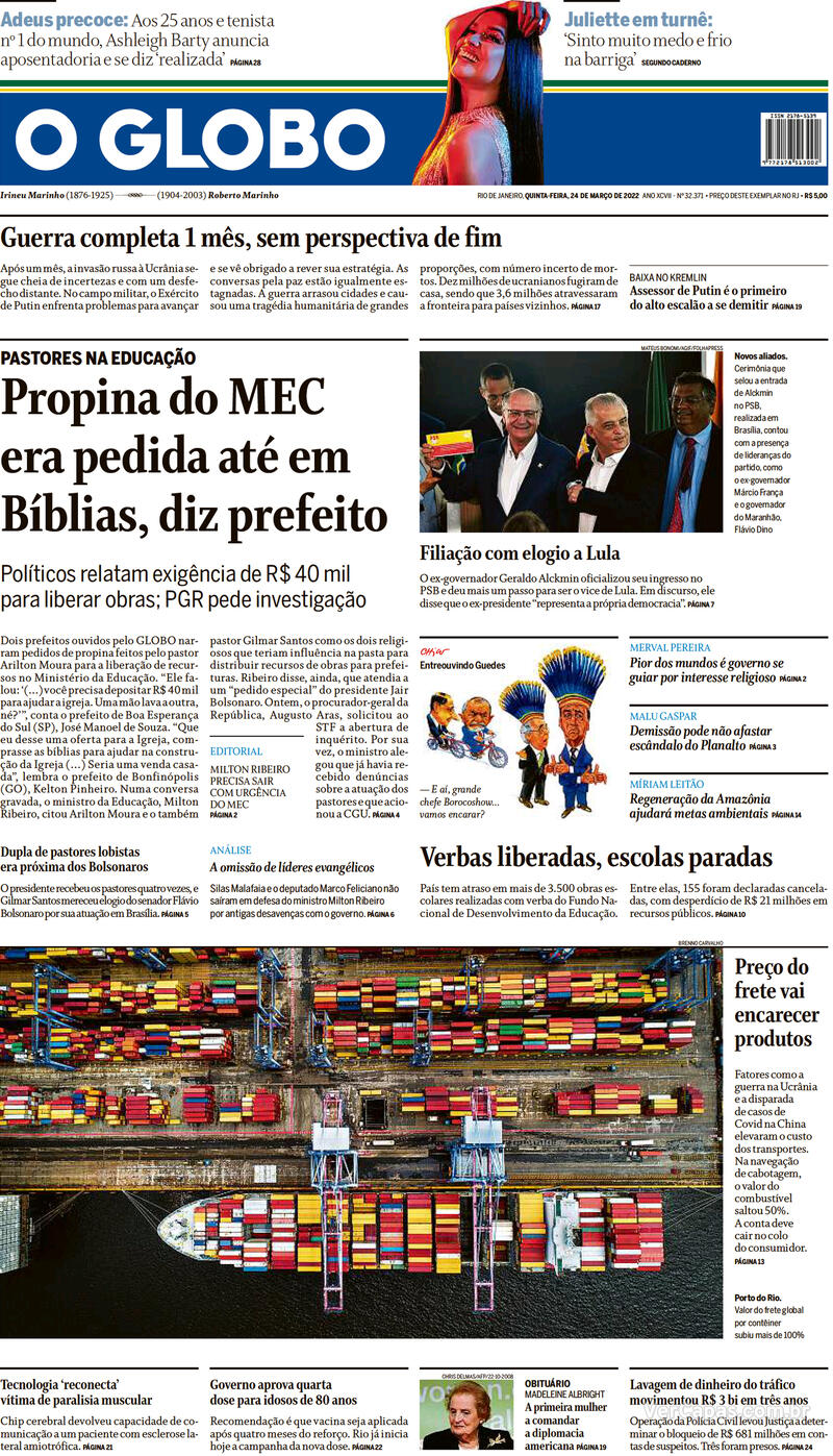 Jornal O Globo on X: Capa da edição desta terça-feira; confira