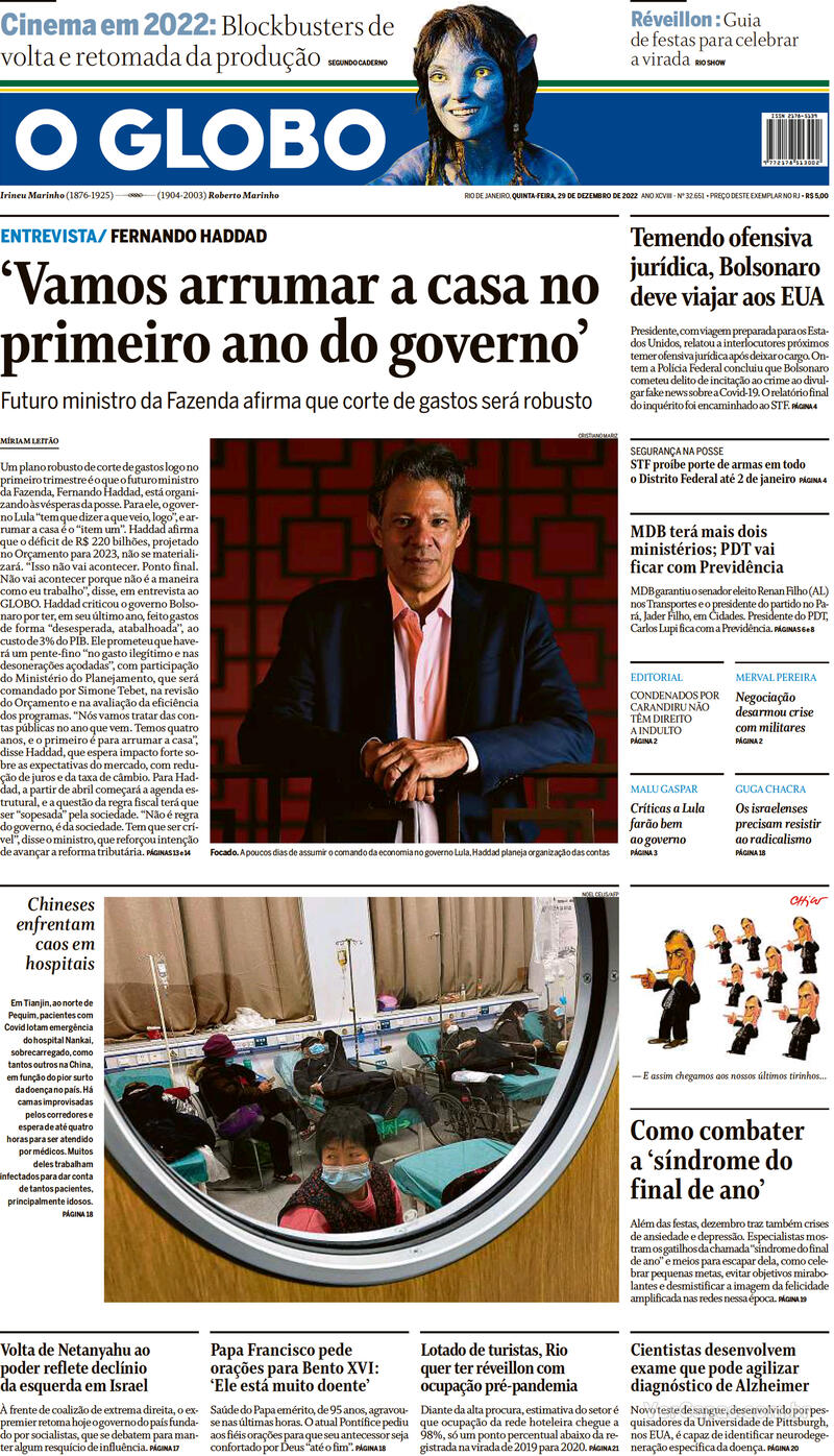 Capa O Globo Sábado,26 De Novembro De 2022