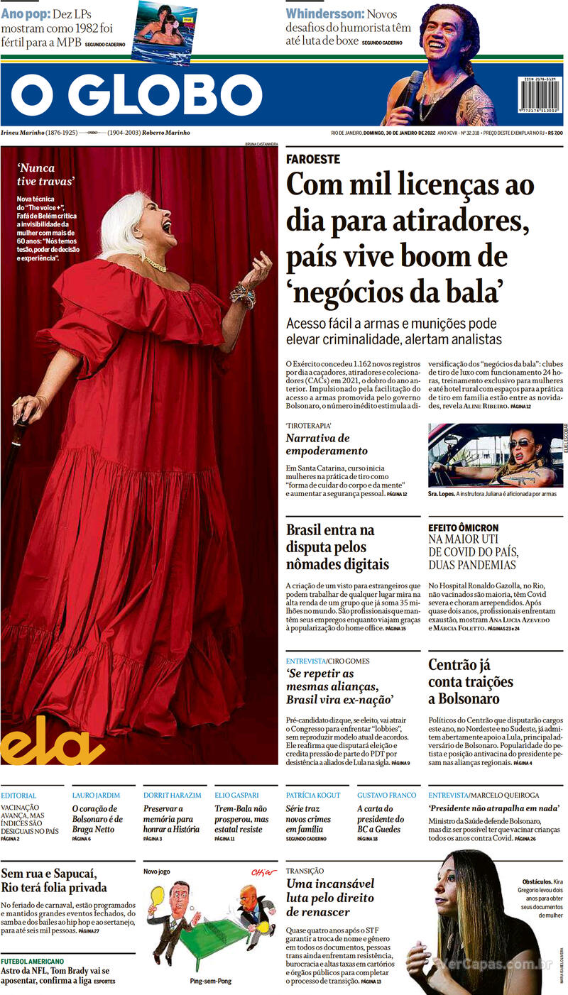 Capa O Globo Edição Domingo30 De Janeiro De 2022 0238