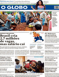 Capa do jornal O Globo 01/02/2022