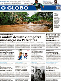 Capa do jornal O Globo 04/04/2022