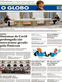 Capa do jornal O Globo 08/02/2022