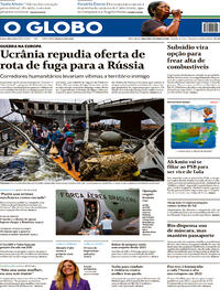 Capa do jornal O Globo 08/03/2022