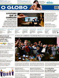 Capa do jornal O Globo 08/05/2022