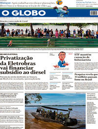 Capa do jornal O Globo 08/06/2022