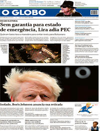 Capa do jornal O Globo 08/07/2022