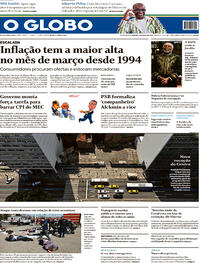 Capa do jornal O Globo 09/04/2022
