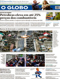 Capa do jornal O Globo 11/03/2022