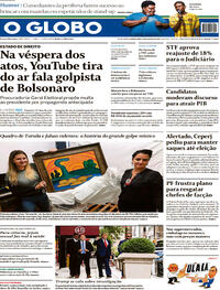 Capa do jornal O Globo 11/08/2022
