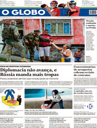 Capa do jornal O Globo 12/02/2022