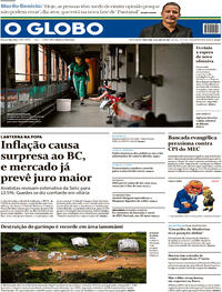 Capa do jornal O Globo 12/04/2022