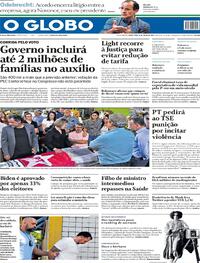 Capa do jornal O Globo 12/07/2022