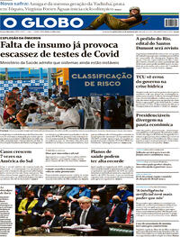Capa do jornal O Globo 13/01/2022