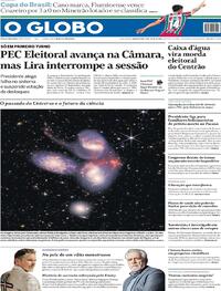 Capa do jornal O Globo 13/07/2022