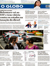 Capa do jornal O Globo 14/05/2022