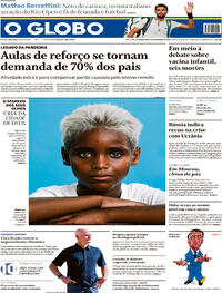Capa do jornal O Globo 15/02/2022