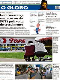 Capa do jornal O Globo 16/05/2022