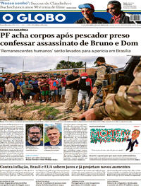 Capa do jornal O Globo 16/06/2022
