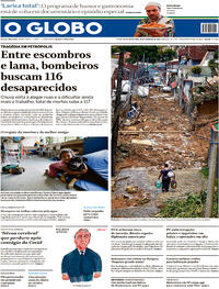 Capa do jornal O Globo 18/02/2022