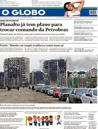 Capa do jornal O Globo 18/03/2022