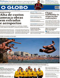 Capa do jornal O Globo 18/07/2022
