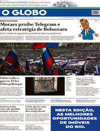 Capa do jornal O Globo 19/03/2022