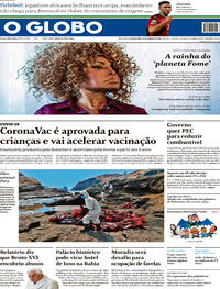 Capa do jornal O Globo 21/01/2022