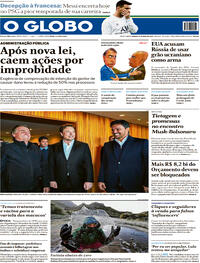 Capa do jornal O Globo 21/05/2022
