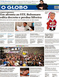 Capa do jornal O Globo 22/04/2022