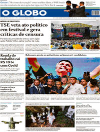 Capa do jornal O Globo 28/03/2022