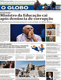 Capa do jornal O Globo 29/03/2022