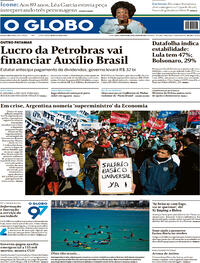 Capa do jornal O Globo 29/07/2022