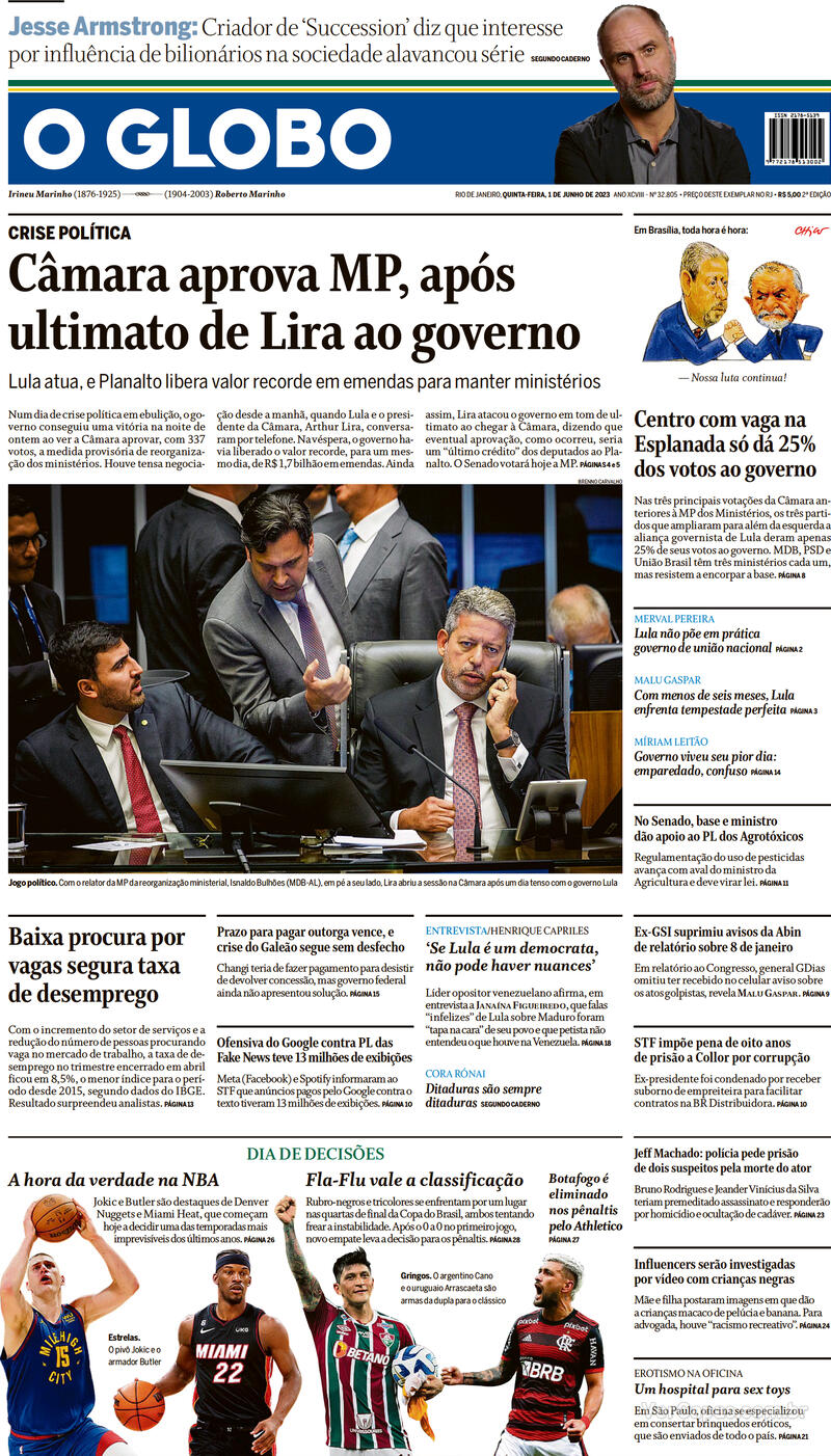 Capa O Globo Quinta30 De Março De 2023 7016