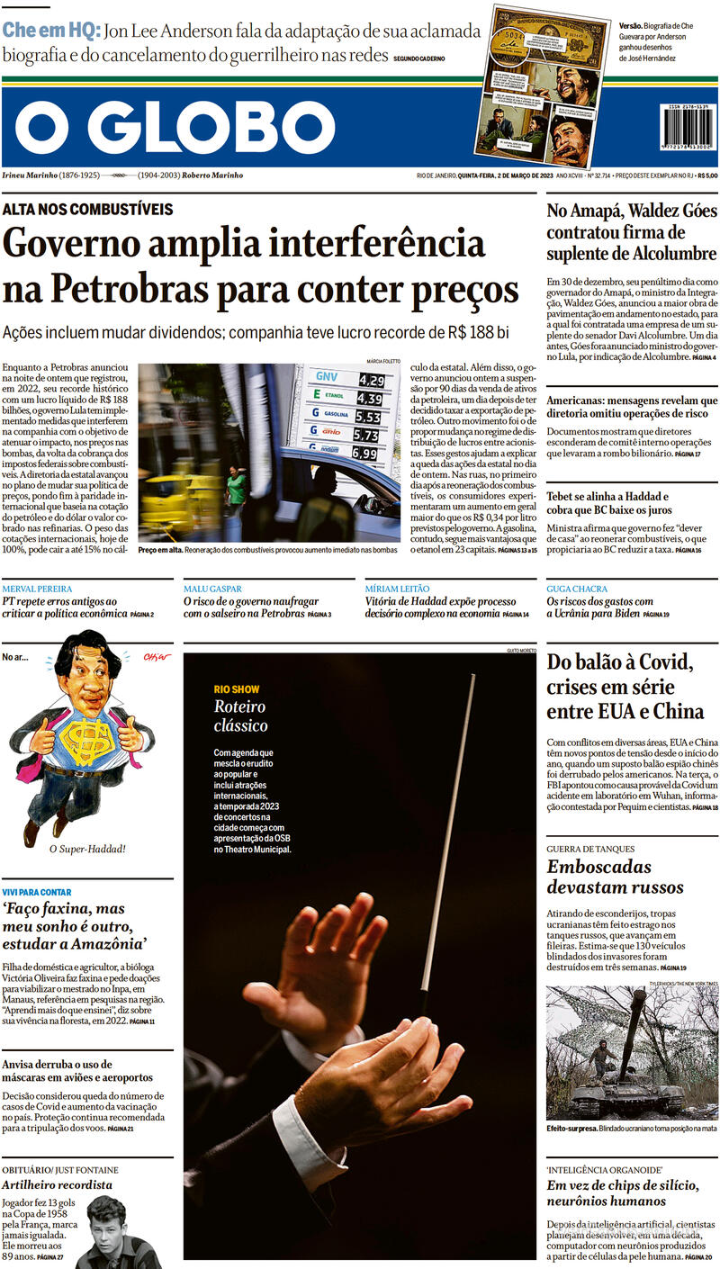 Capa O Globo Segunda20 De Fevereiro De 2023 1160