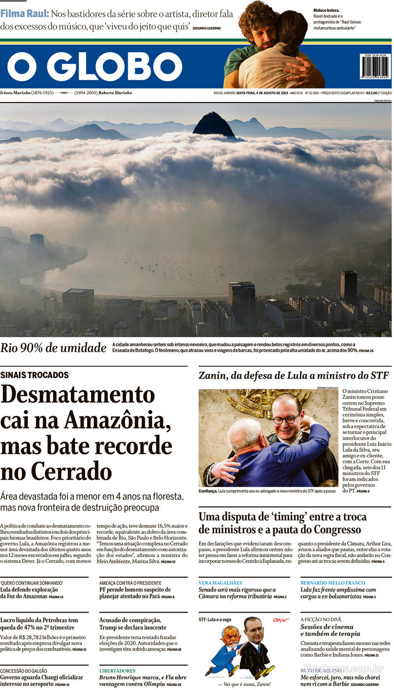 Capa O Globo Edição Terça 1 De Agosto De 2023 8901