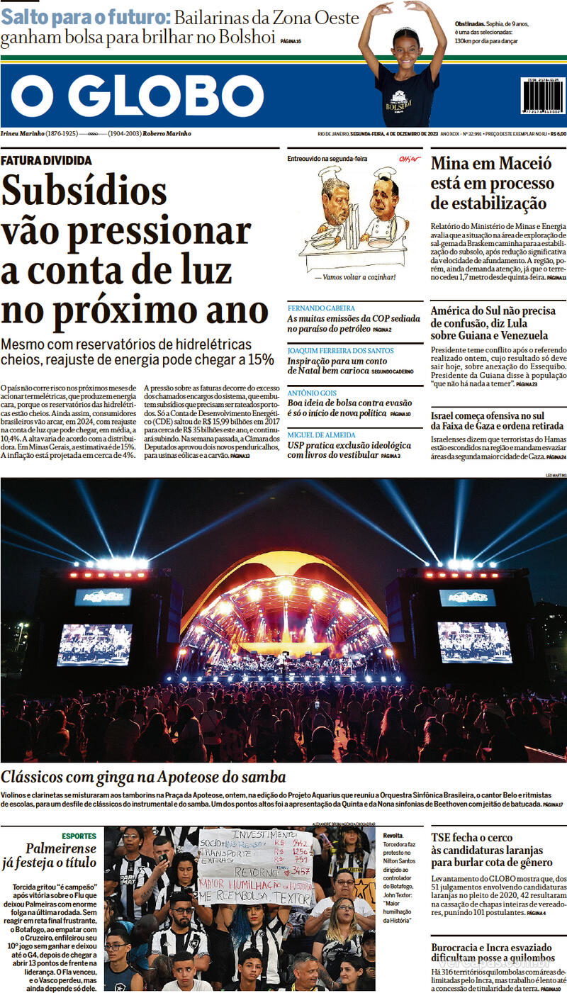 Jornal O Globo on X: Capa da edição desta terça-feira; confira