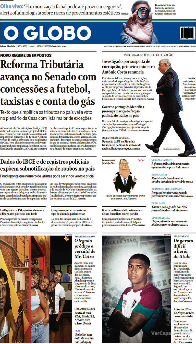 Jornal O Globo on X: Capa da edição desta terça-feira; confira