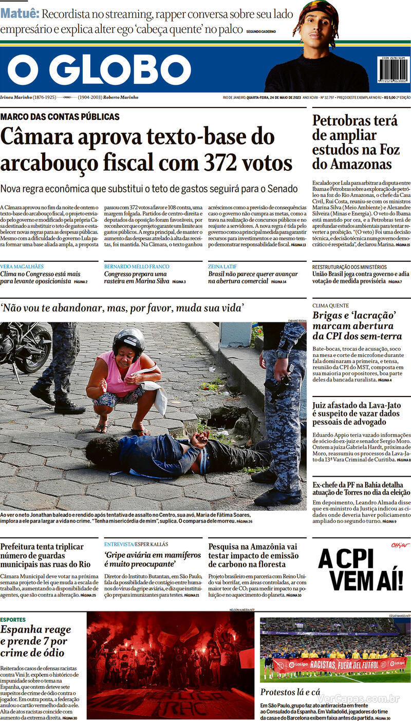 Capa O Globo Segunda20 De Março De 2023 5419