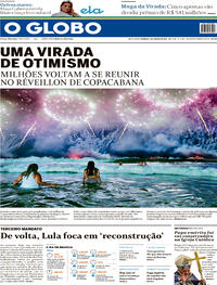 Capa do jornal O Globo 01/01/2023