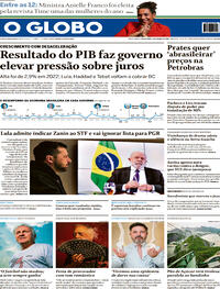 Capa do jornal O Globo 03/03/2023