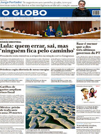 Capa do jornal O Globo 07/01/2023