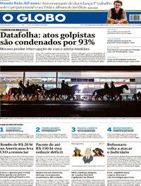 Capa do jornal O Globo 12/01/2023