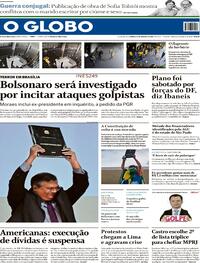 Capa do jornal O Globo 14/01/2023