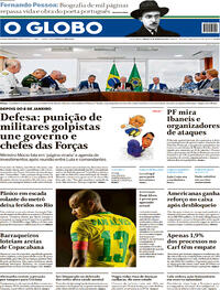 Capa do jornal O Globo 21/01/2023