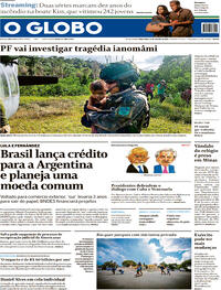 Capa do jornal O Globo 24/01/2023